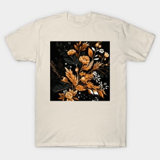 Orange and white floral print T-Shirt